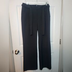 Apt 9 Dress Pants Size 6 Black Belted Bootcut Pockets Button Zipper